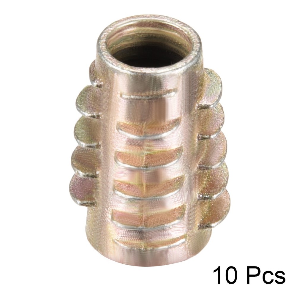 Threaded Insert Nuts Zinc Alloy Hex-Flush M8 Internal Threads 20mm Length 10pcs
