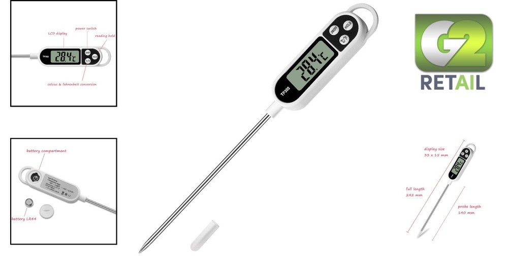 Digital Instant Read Meat Thermometer - Fast & Accurate Temperature Readings
