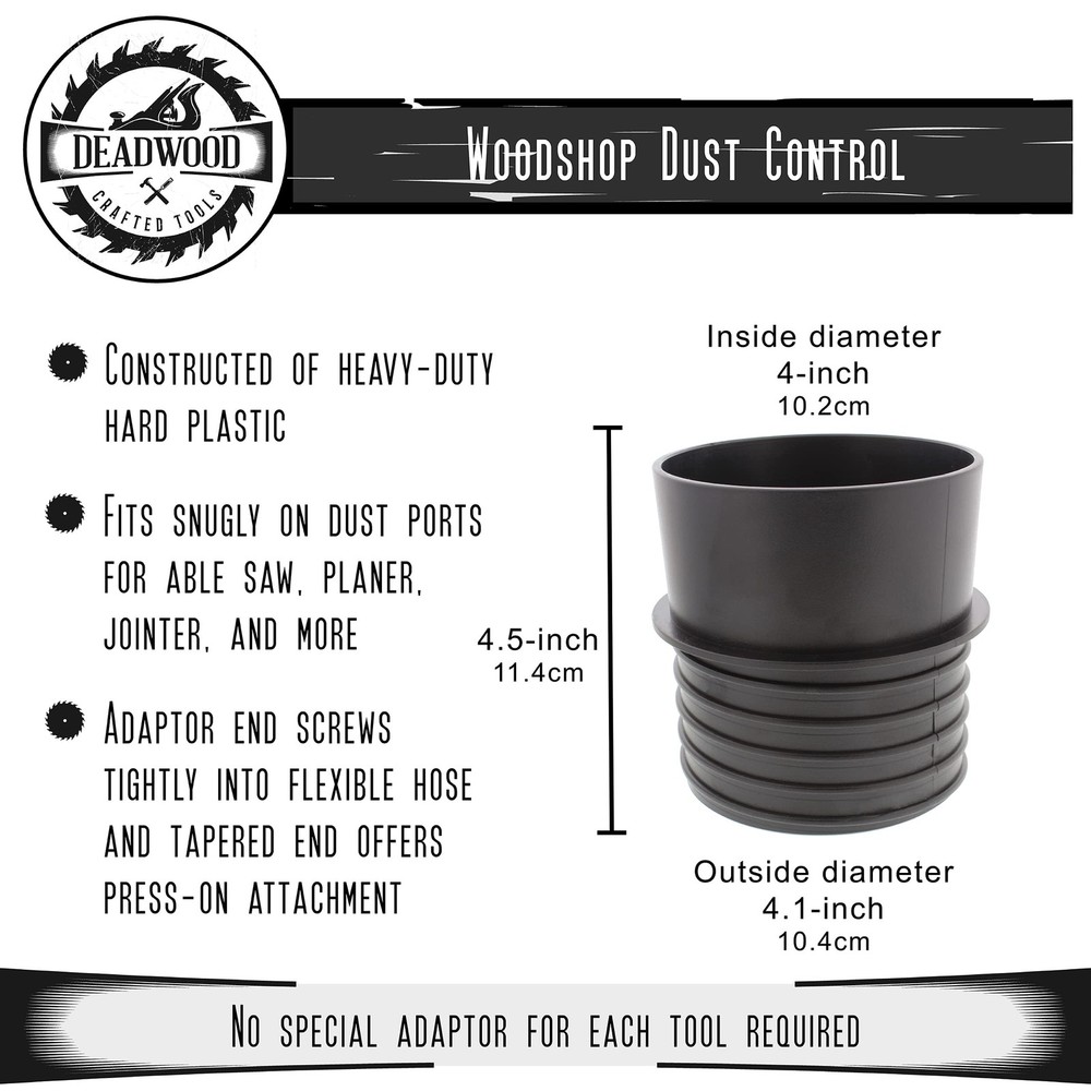 DCT 4in Plastic Pipe Threaded Quick Connect Adaptor Coupler 1-Pack, 4 Inch