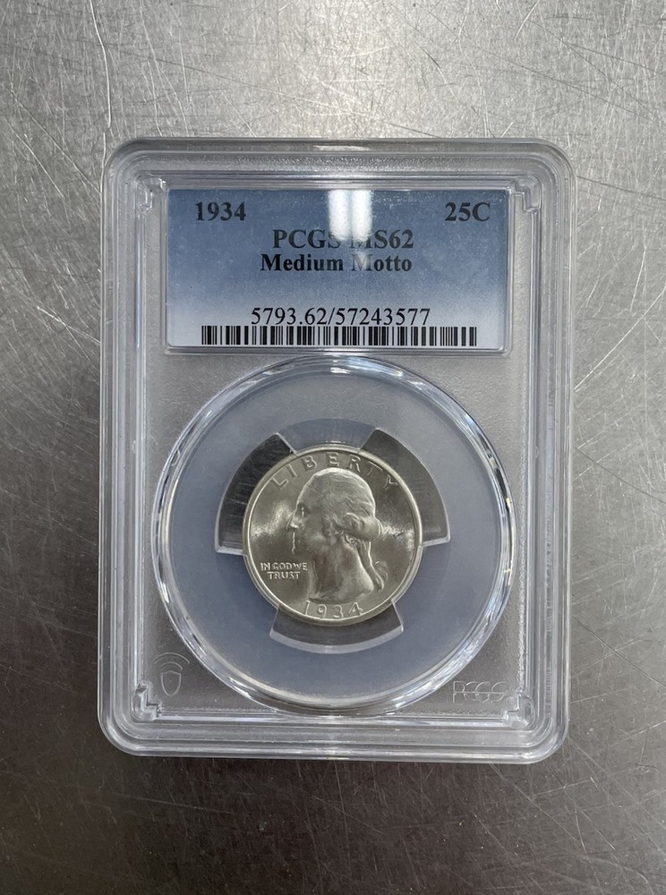 1934 Washington Quarter PCGS MS62 Medium Motto