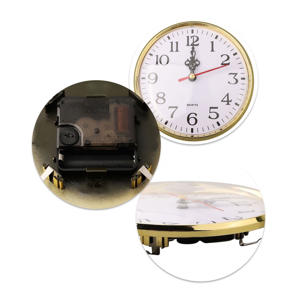Quartz Clock Insert Movement with Goldsilver Colored Trim DIY or Replacement