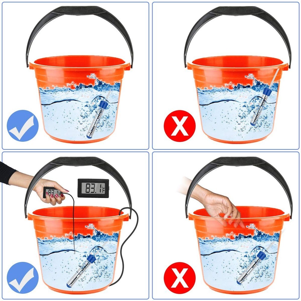 Electric Pool Water Heater Portable Hot Bath Tub Warmer Heating Element 1500W