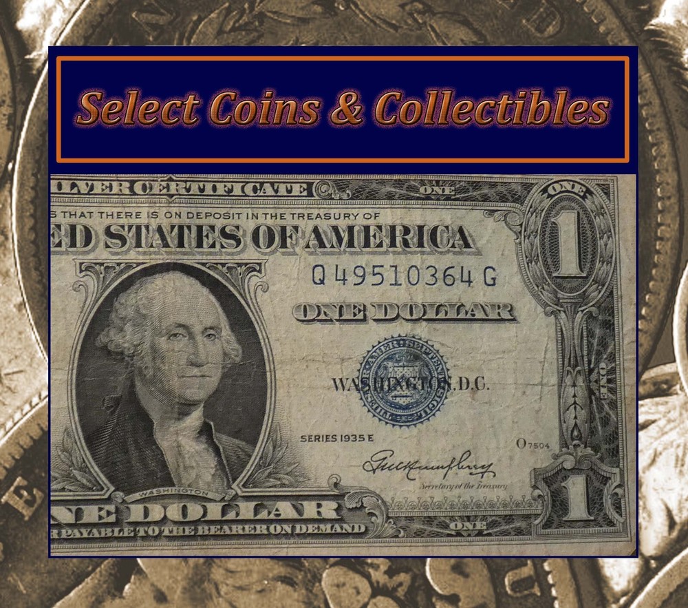 1935 E Silver Certificate $1 One Dollar Bill #3406