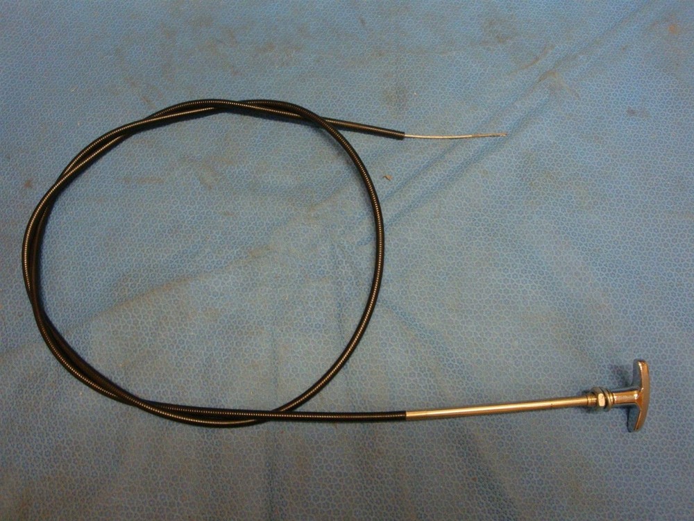 T Handle PULL Cable 60" 5 FT Choke Control Cable Universal CHROME Non Lock Braid