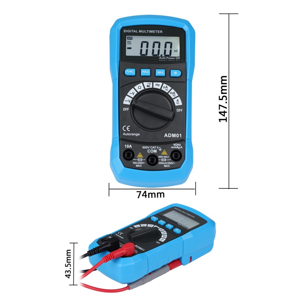 ADM01 DMM Digital Multimeter Hand-held LCD Display Auto Range AC/DC ITOM