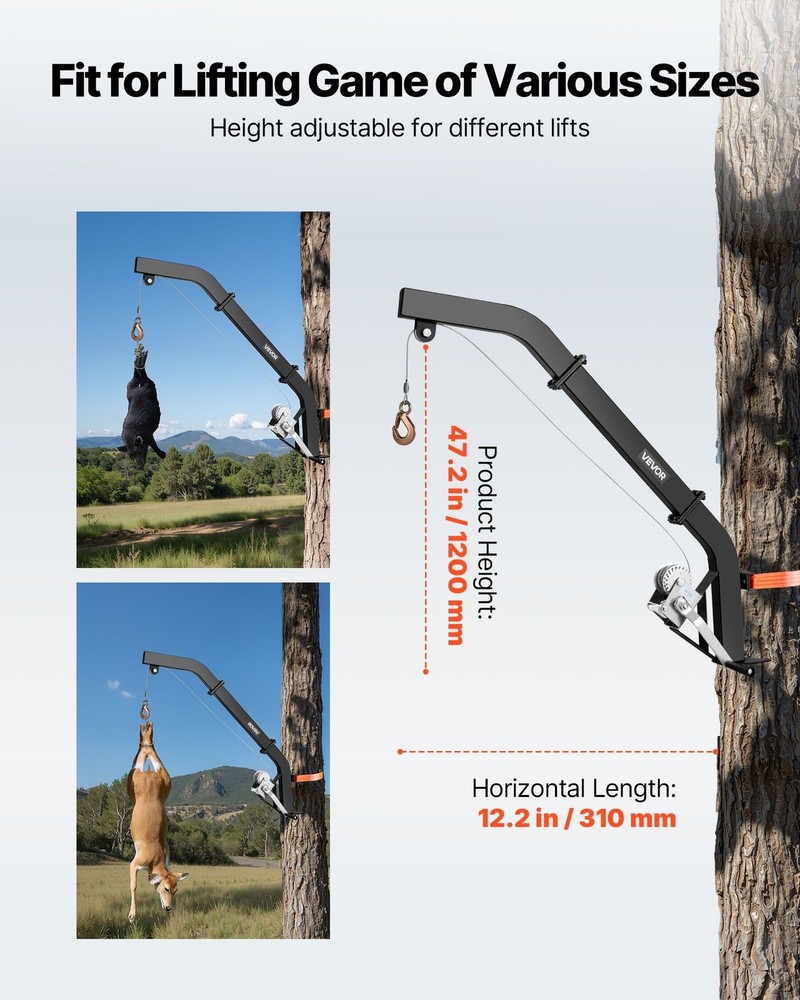 353lb Game Lifting System with Ratchet Mounting Strap