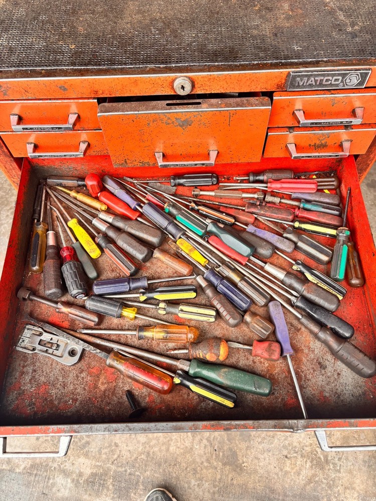 Matco toolbox with tools, Matco wrenches, Socket sets, Craftsman wrenches, etc