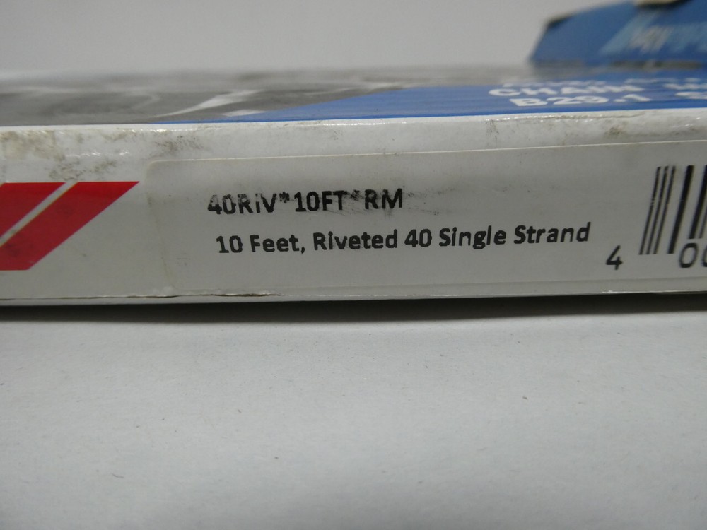 Reliamark 40-1 RIV Rm Single Roller Chain 10ft