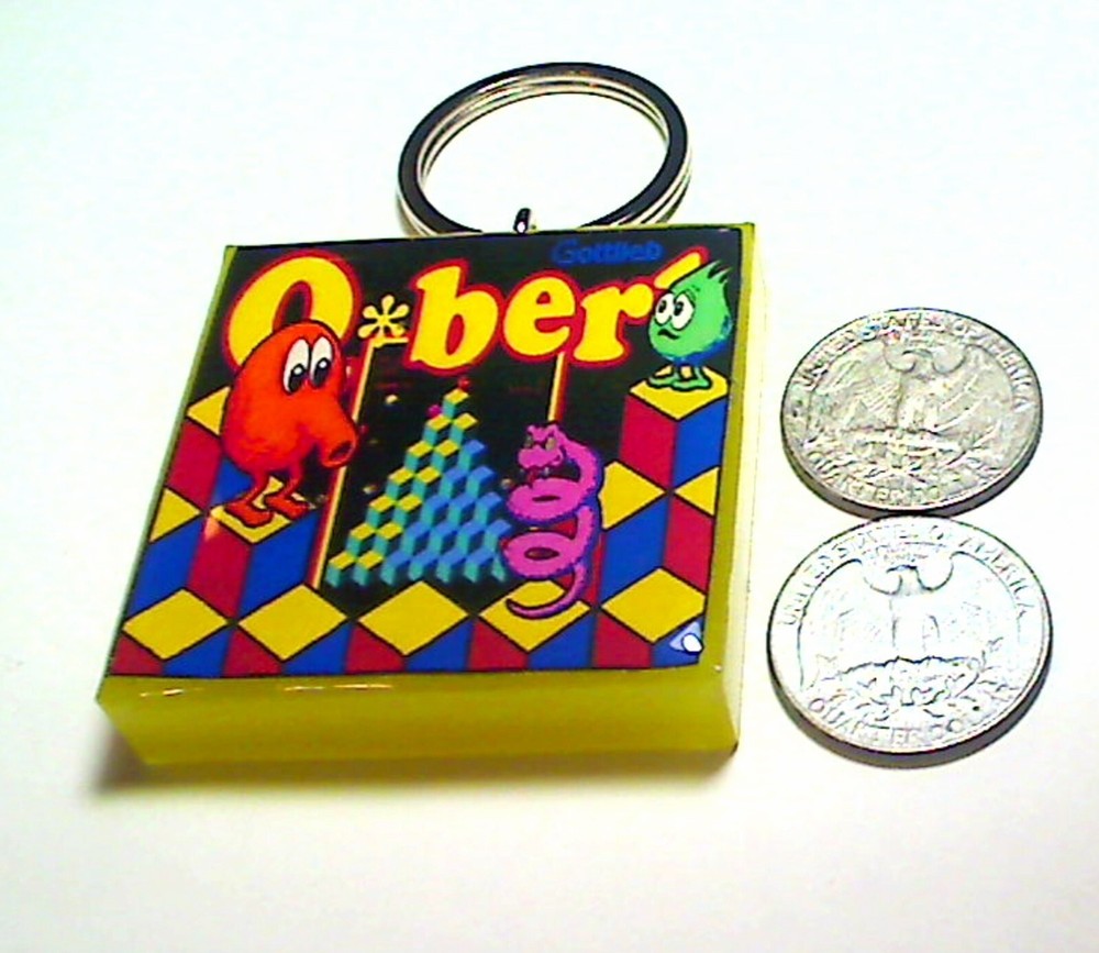 Q-Bert Arcade Coin Door accessory Keychain
