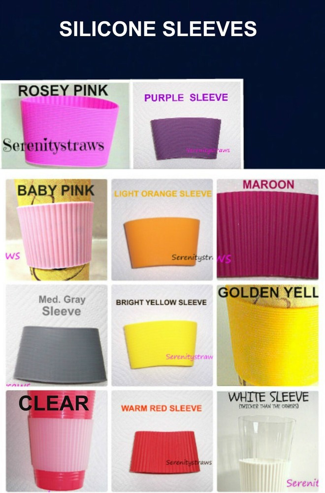 Coffee CUP SLEEVES & LIDS, Plastic or Silicone, With or Without Handle, Reusable