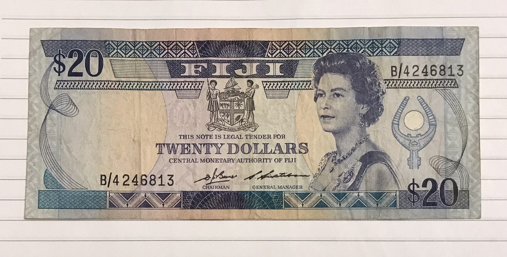 Fiji 20 Dollars 1986 P-85 VF