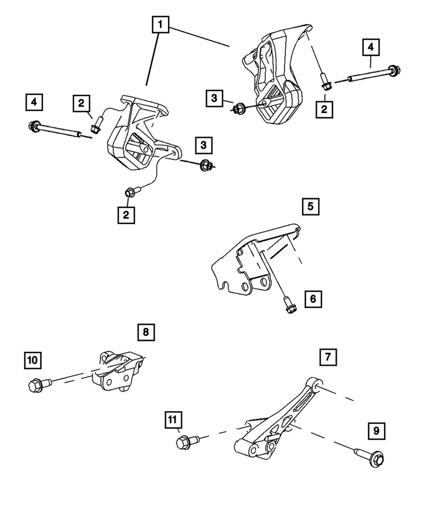 Genuine Mopar Engine Mount Bracket Left Side 52013521AB
