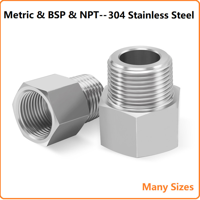 Metric & BSP & NPT Male to Female Reducer Pipe Fitting Steel Adapter Connector
