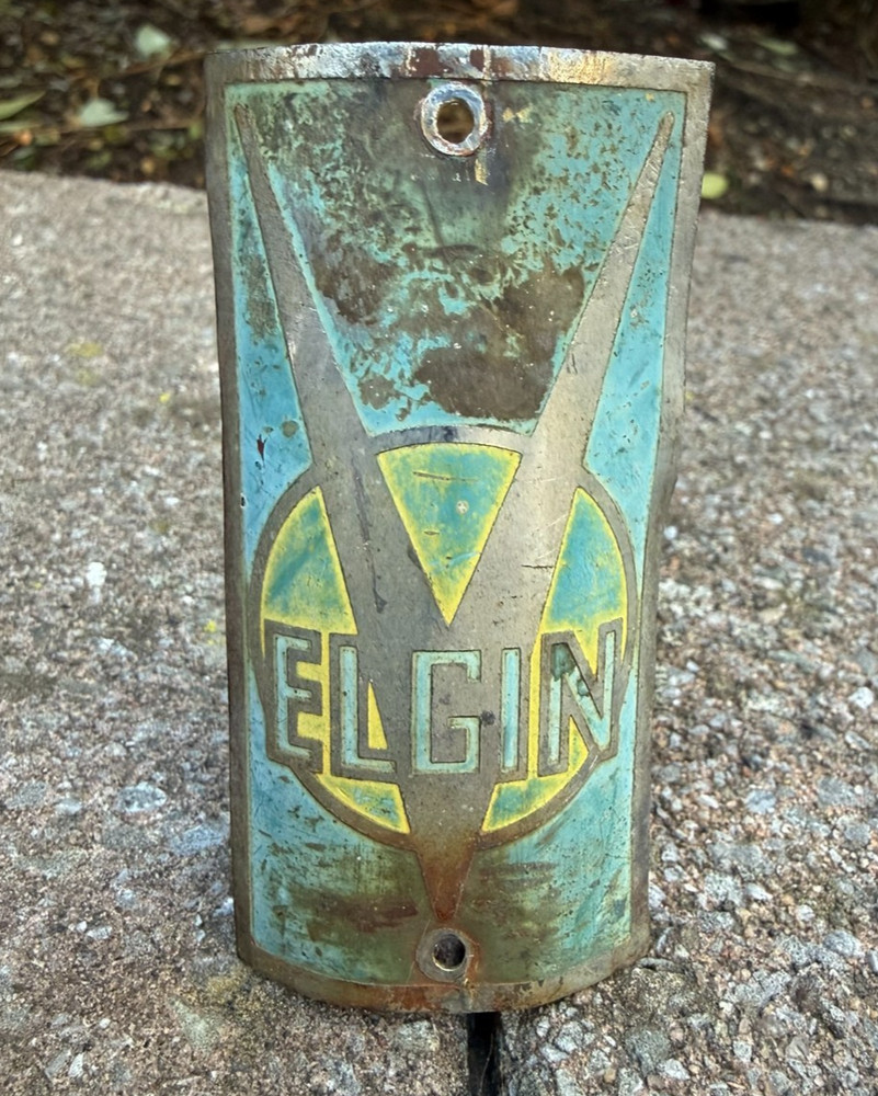 Vintage Elgin Bicycle Brass Badge VG