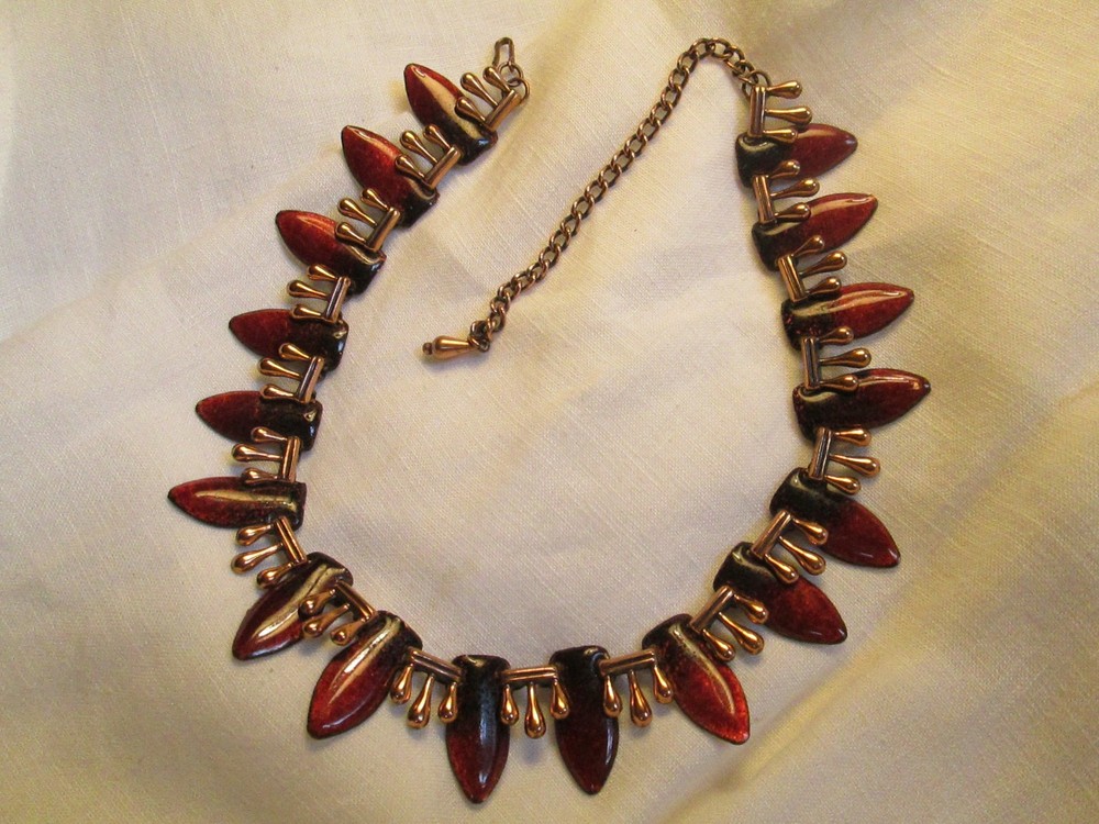 Matisse Red Enamel "Teardrop" Necklace