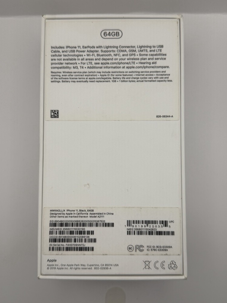 iPhone 11 Black 64GB BOX ONLY