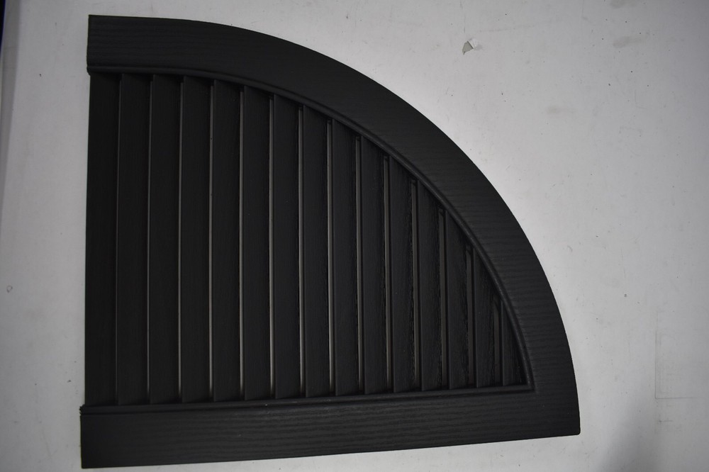 Builders Edge Quarter Round ARch Top Solid Vinyl Shutter Tops Black 2 Pack