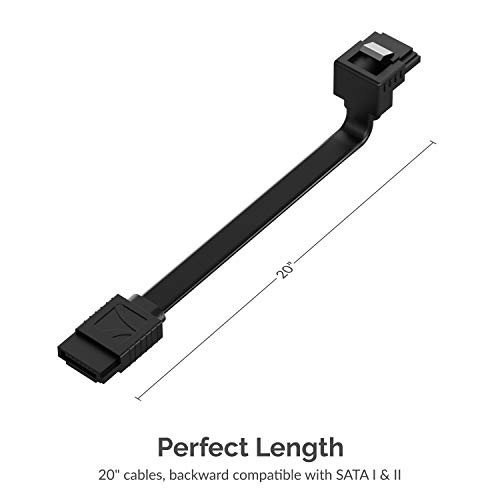 SATA III (6 Gbit/s) Data Cable with Locking Latch for Right Angle Black