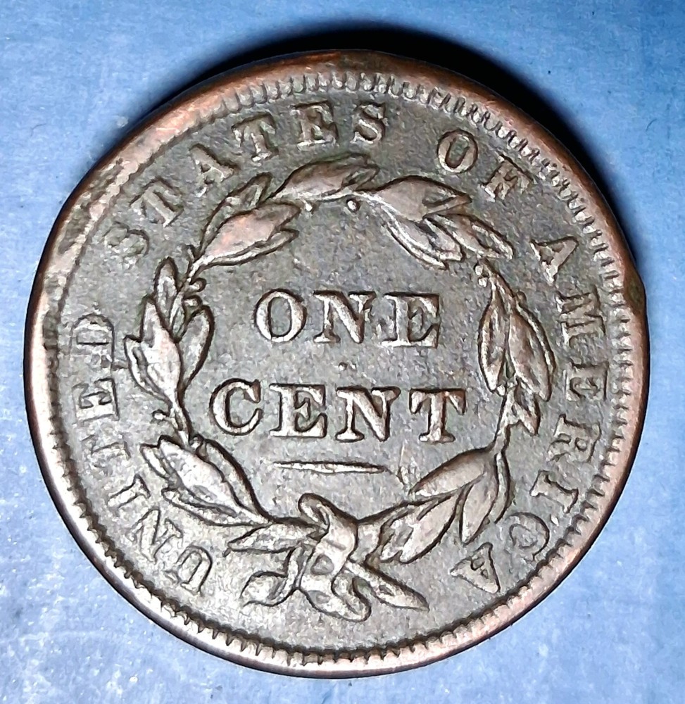 1838 Modified Matron Large Cent. XF Details