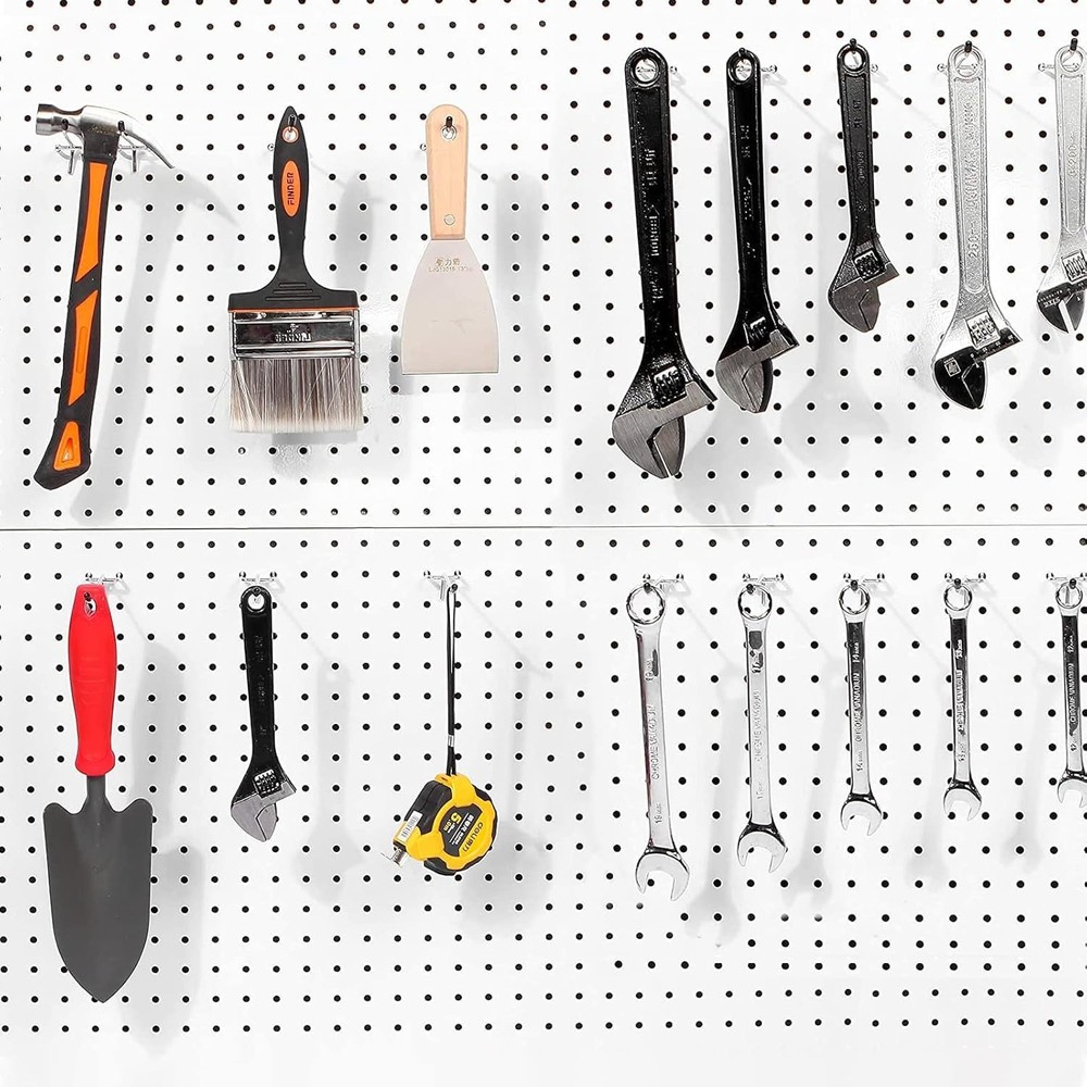 Durable 4-Inch Pegboard Hooks Set with Rubber Caps – 25 Pack for Tool Storage