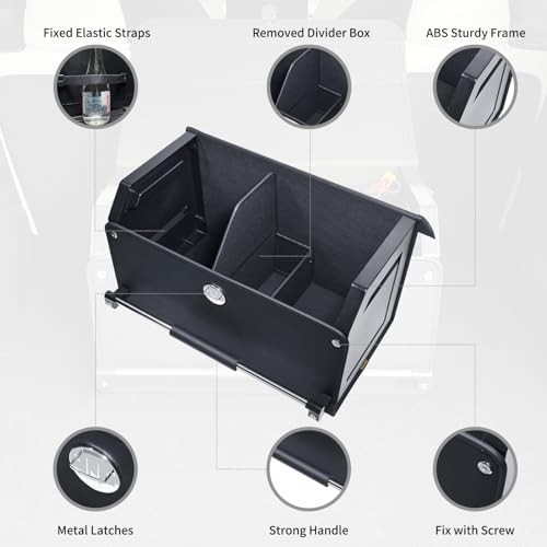 Car Trunk Organizer, Push-pull Handle, Leather Collapsible 2 Large Black