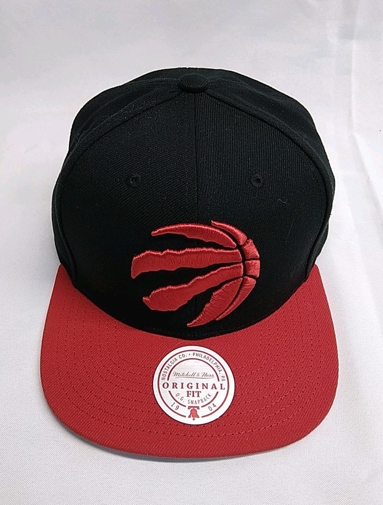 Mitchell & Ness Toronto Raptors Core Basic Black Red Adjustable Snapback Hat Cap