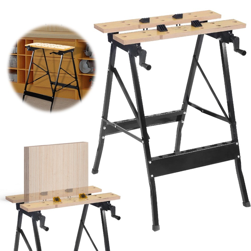 NEW! DIY Folding Multipurpose Foldable Trestle Work Bench Workbench Portable USA