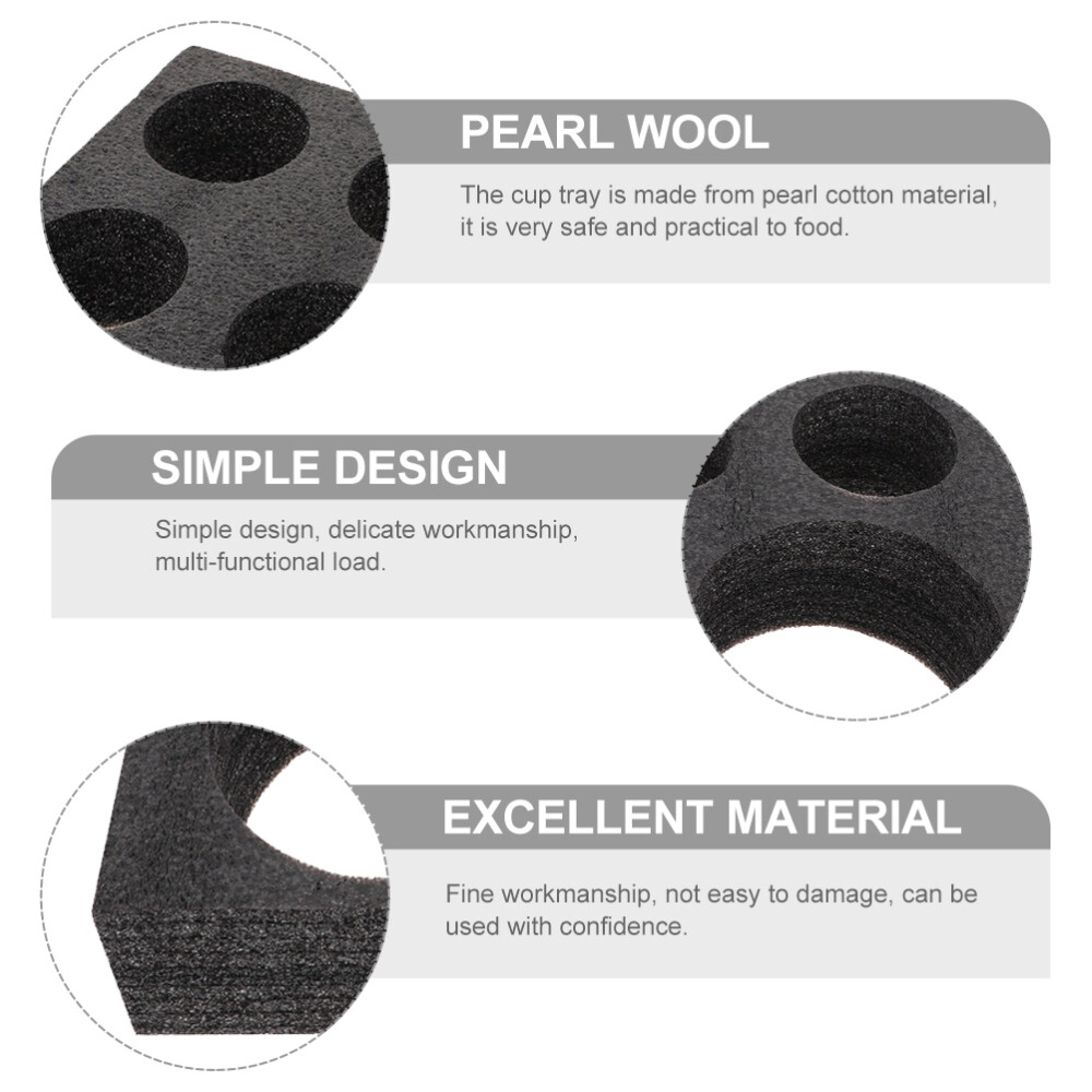 2PCS Cup Holder Compostable Cup Holder Takeout Packaging Cup Holders Black