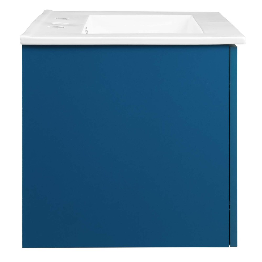 Modway Maybelle 24" Wall-Mount Bathroom Vanity In Navy White