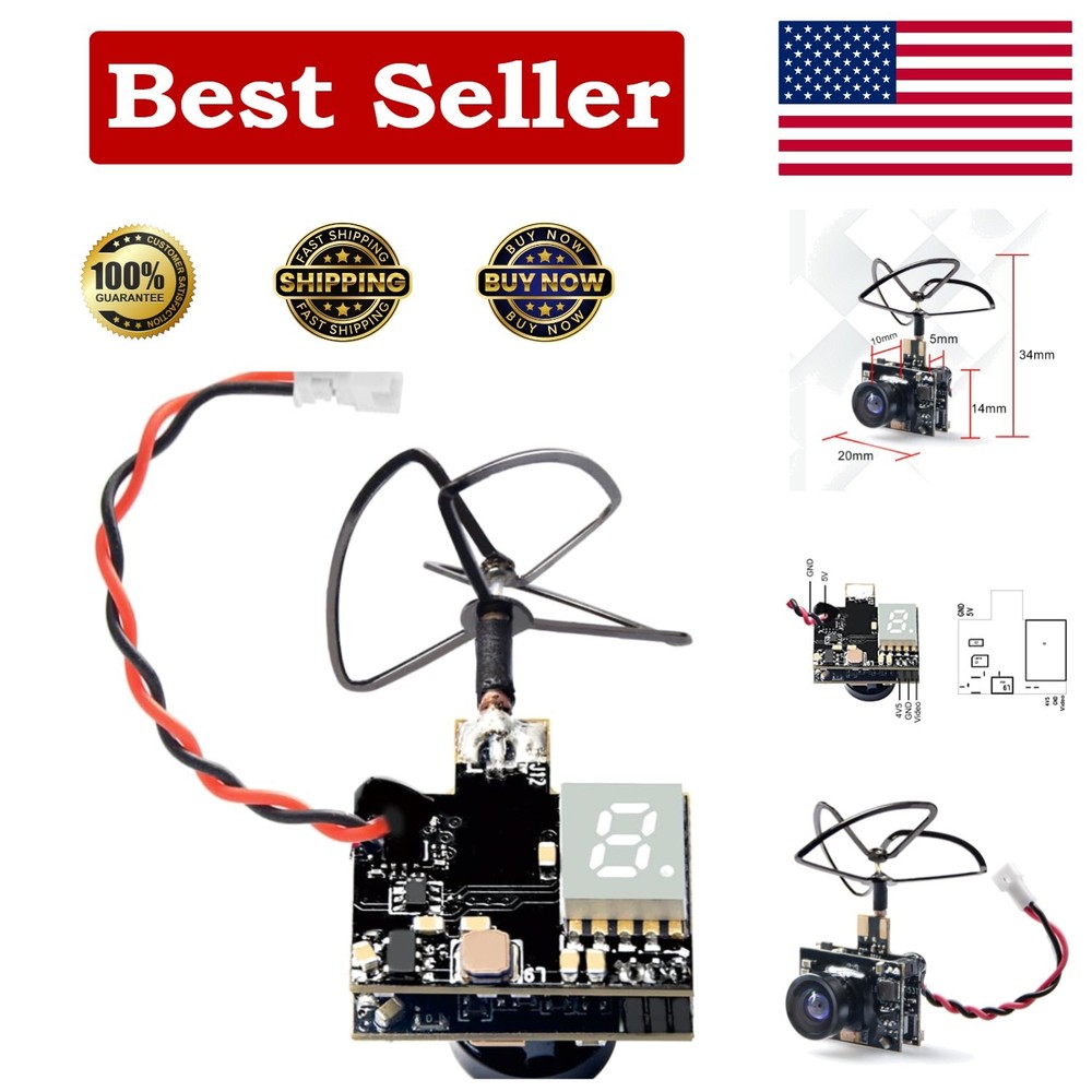 Ultra Compact 600TVL FPV Camera with Adjustable Transmitter for Mini Aircraft