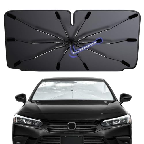 2026 Windshield Sun Shade Umbrella, Foldable Car Sunshade for Mid-Size Medium