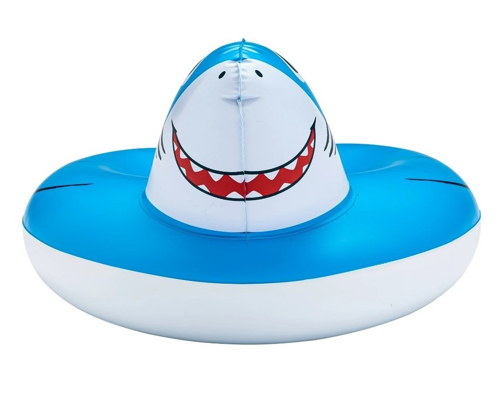 Inflatable Shark Split Ring Ages 3-6 Up To 44 Lbs & Includes Repair Patch