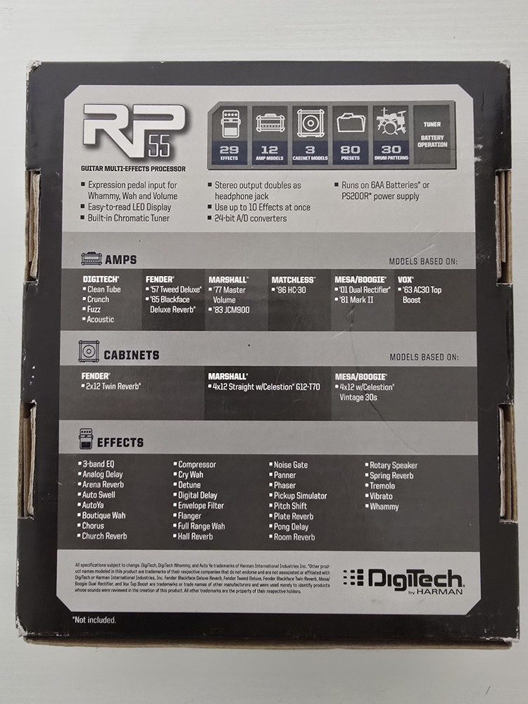 Digitech RP55 Multi-Effects Pedal - with Power Supply