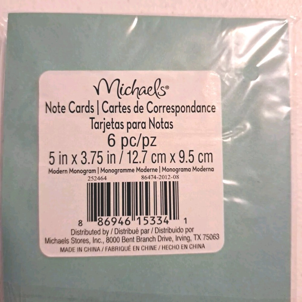 Blank Note Cards 💥D Monogrammed Pattern 6 Cards & Envelopes