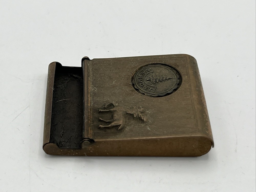 Vermont Copper Match Book Holder Case Tree Deer
