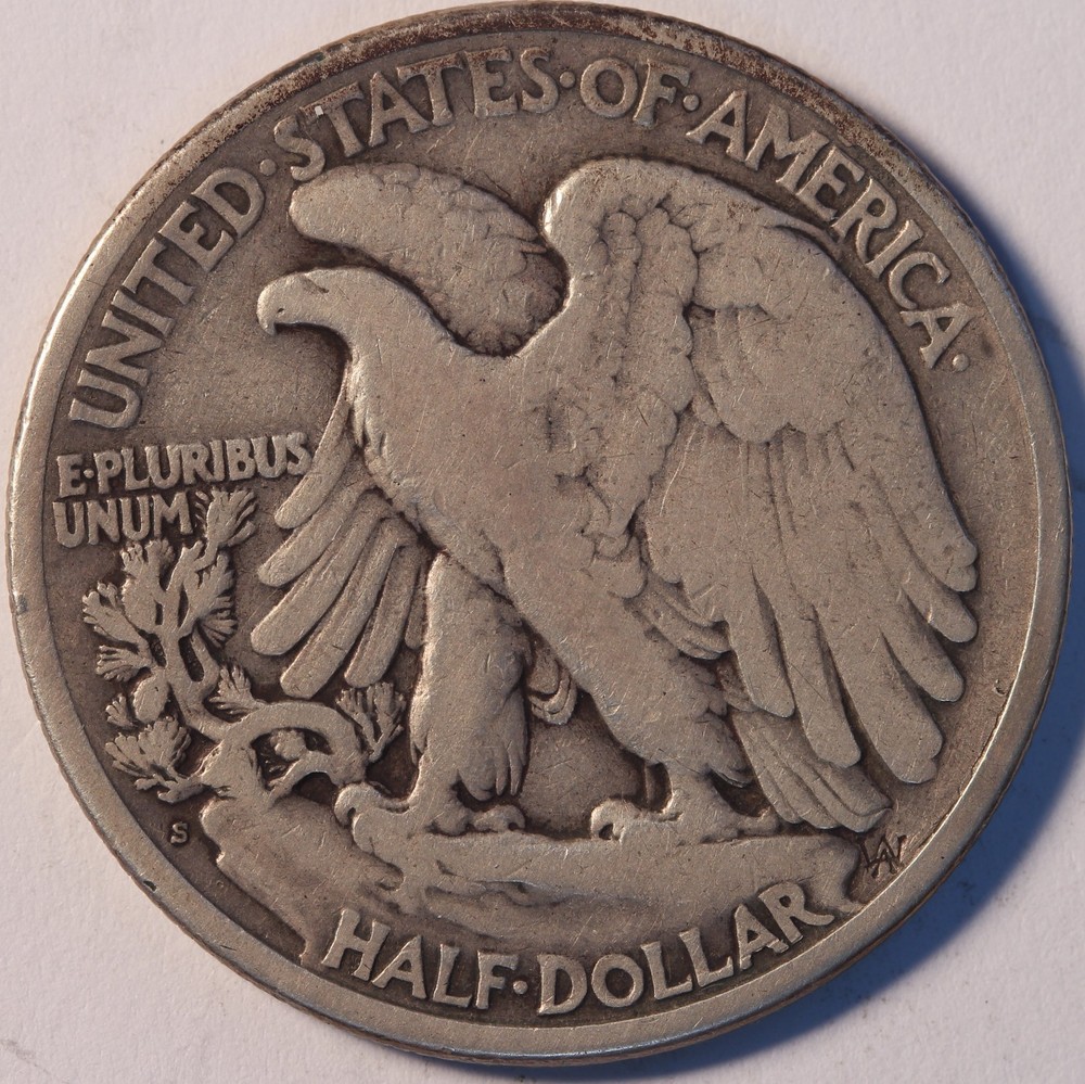 1919 S Walking Liberty Half Dollar, Abt Fine, Sharp, Original, Problem Free!