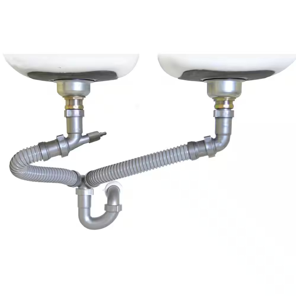 1-1/2 In. All-In-One Drain Kit for Double Bowl Kitchen Sinks