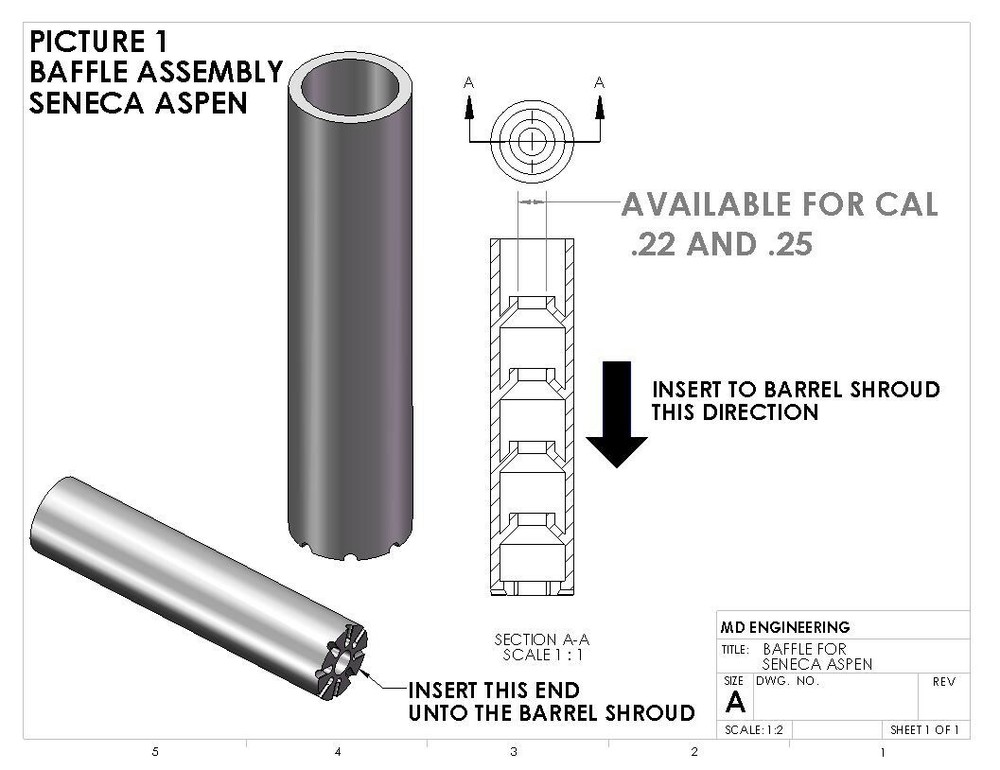 Replacement Part: Baffle for Seneca Aspen .25 Caliber