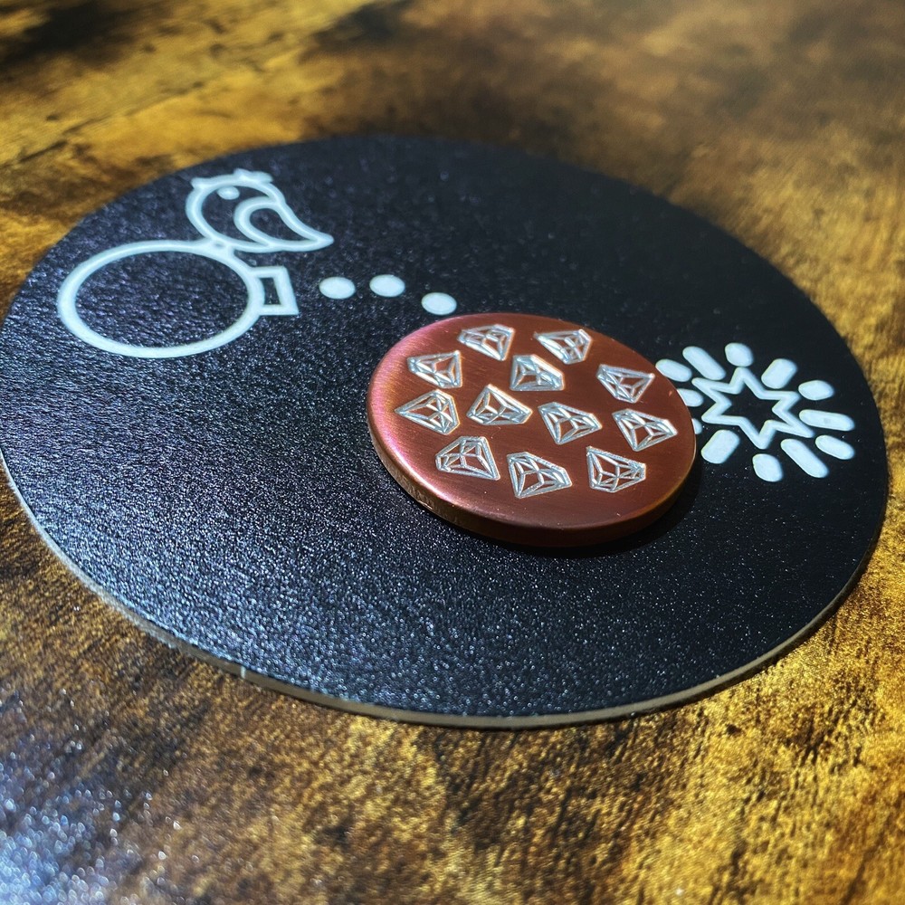 DANCING DIAMONDS! Hand Made Custom Copper Golf Ball Marker!