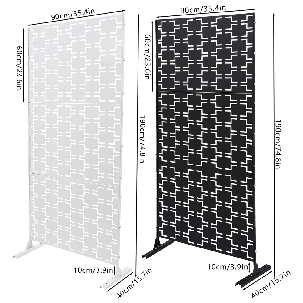 Sturdy Steel Patio Privacy Screen – Removable Panels, Height Adjustable,