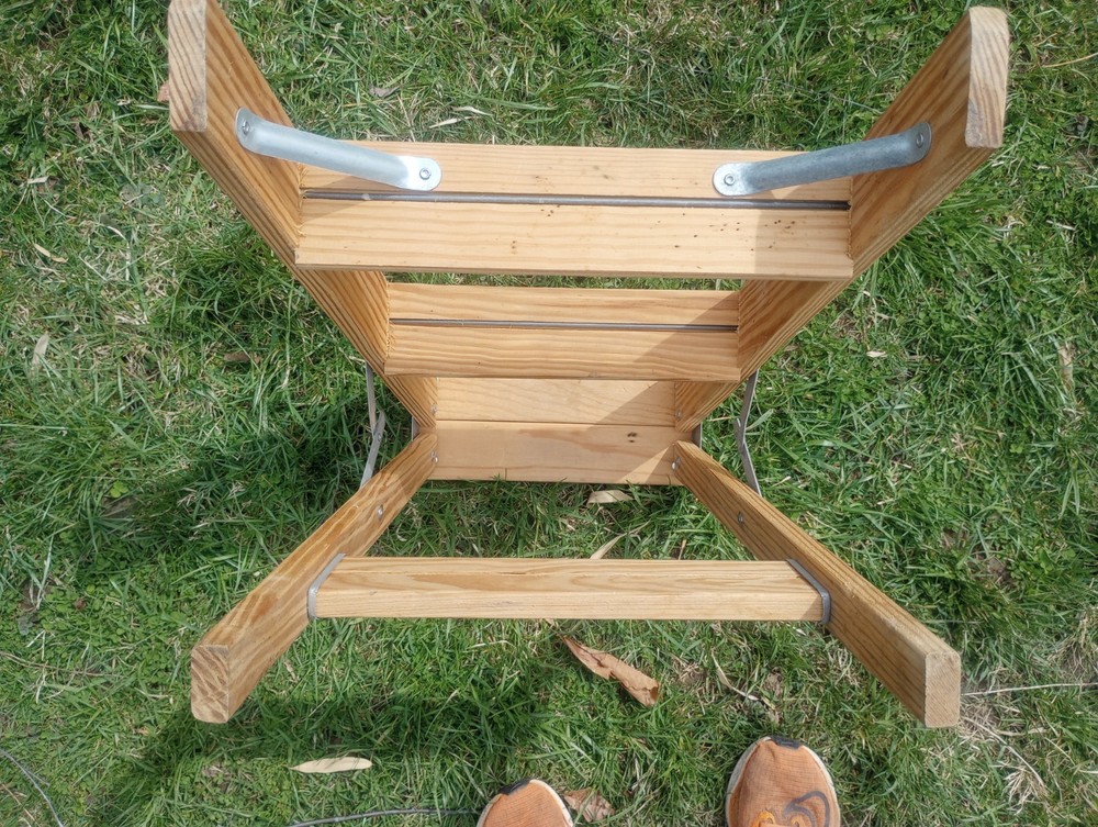 2 ft Wooden Step Ladder Rustic Folding Stool Home Decor Utility