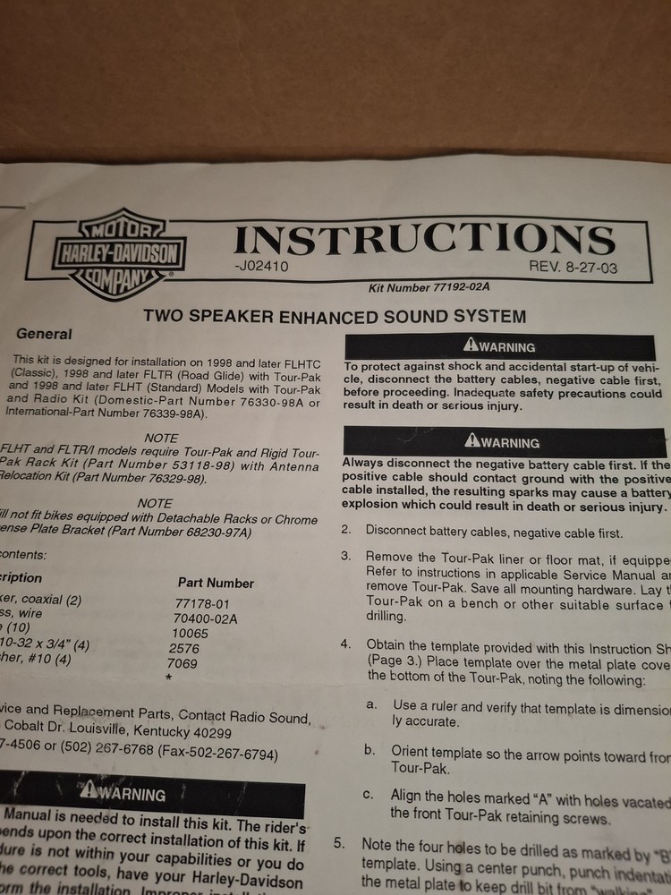 Harley-Davidson 2 Speaker Enhanced Sound System