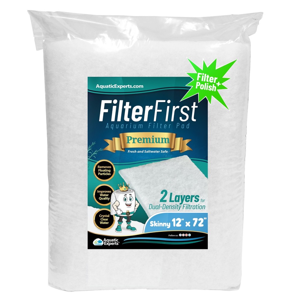 FilterFirst Aquarium Filter Pad Media Roll Crystal Clear Water - 1/2" Thick