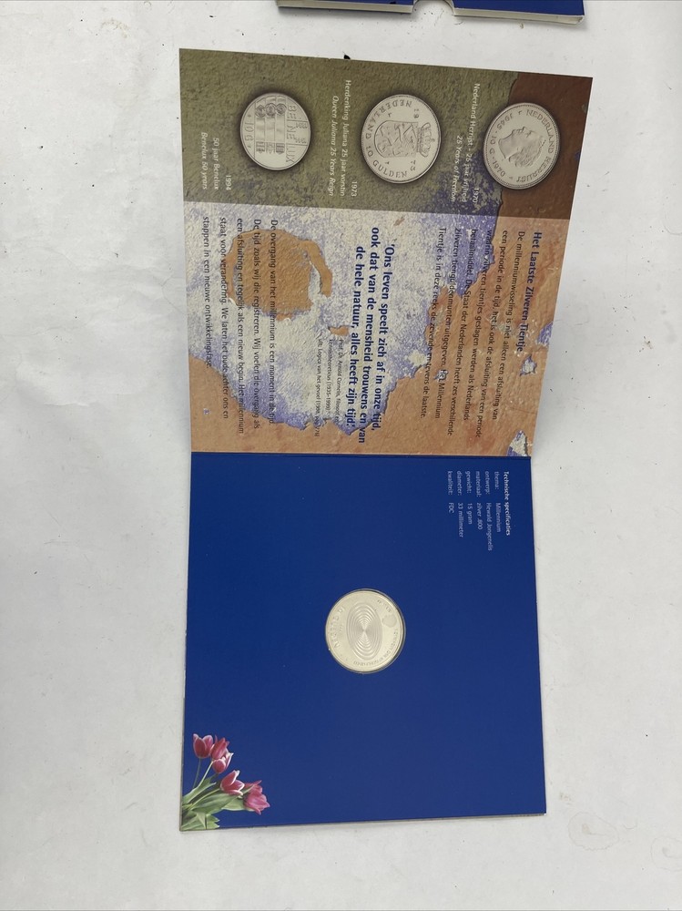 NETHERLANDS 10 GULDEN 1999 IN FOLDER and Outer Cover
