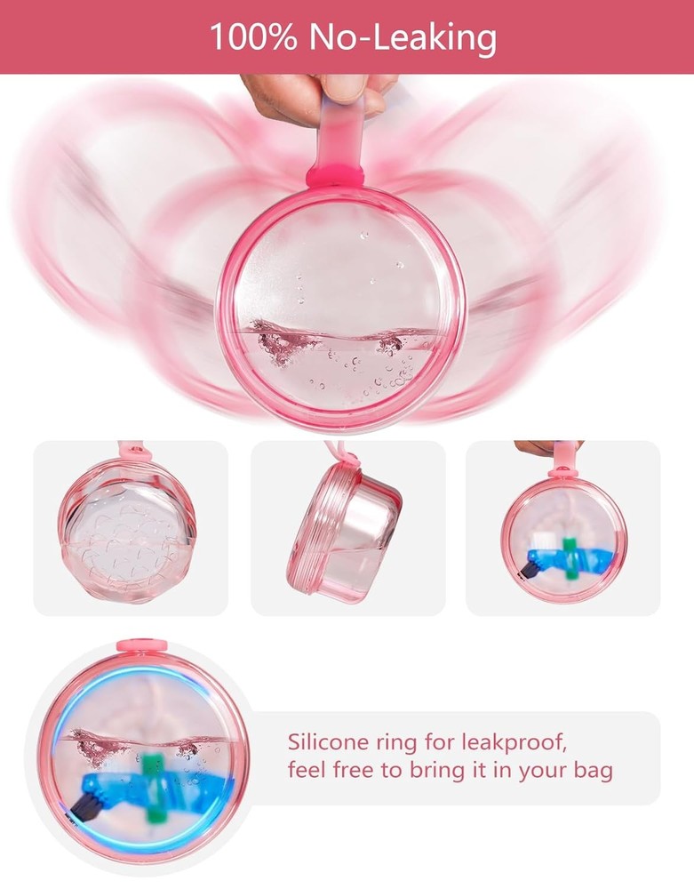 No Leak & Non-Slip Partial Denture Case Retainer Bath Box Cup, Denture Soaking C