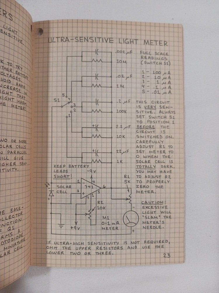 Radio Shack Engineer's Mini-Notebook Optoelectronics Circuits Forrest Mims 1st A
