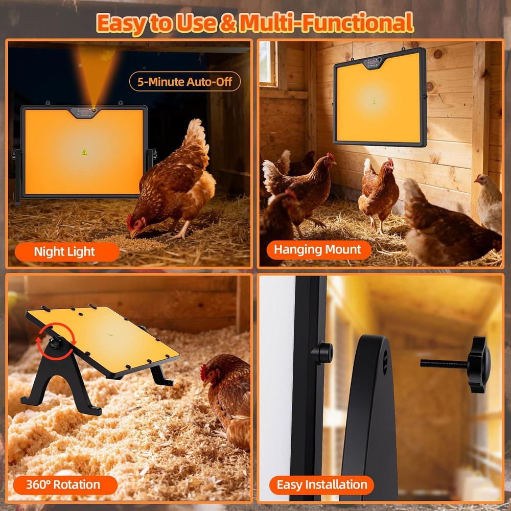 Brooder Plate for Chicks with Remote Control, Double-Sided Chick Heat Plate