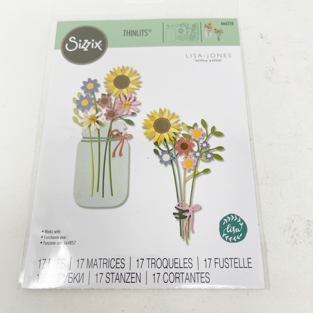 Sizzix Thinlits Summer Bouquet & Teardrop Terrarium Floral Cutting Dies NEW