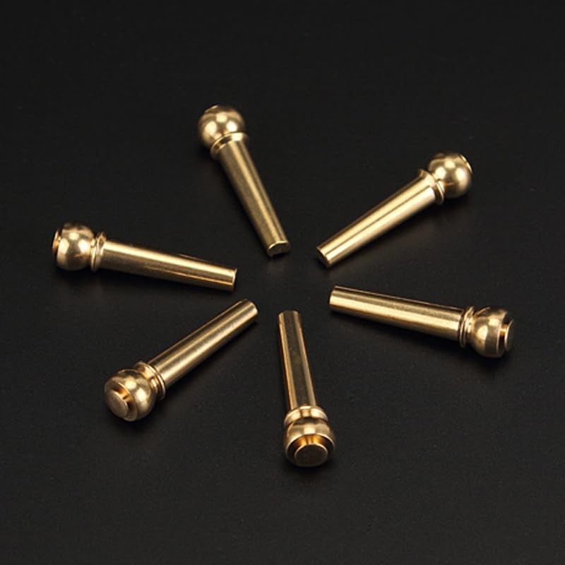6Pcs Brass Acoustic Guitar Bridge Pins Guitar Strings Fixed Cone String Pins ...