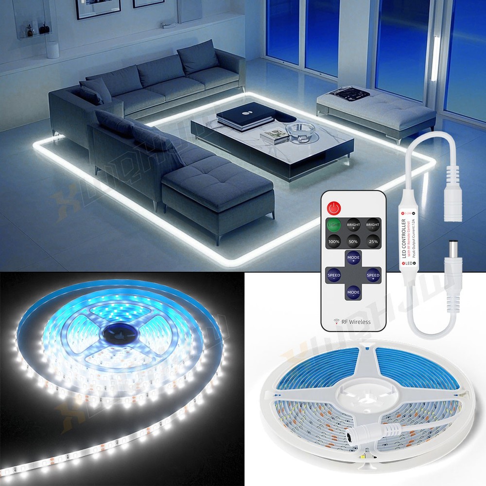 1x Waterproof 5M Light Strip + 1x White Strips Wireless Remote Control System